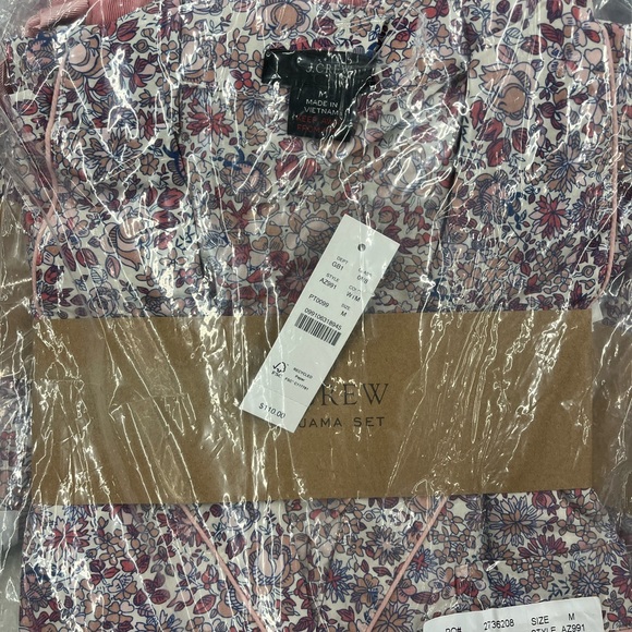 J.CREW Cotton poplin long-sleeve pajama set floral Size S BNWT AZ991 Sealed Pack - Picture 4 of 6